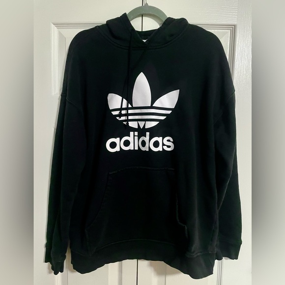 Adidas Black Trefoil Hoodie - Picture 1 of 3